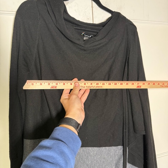 Smartwool Edgewood Wrap Sweater Black Gray Colorblock Soft Knit Size Small - Picture 6 of 10